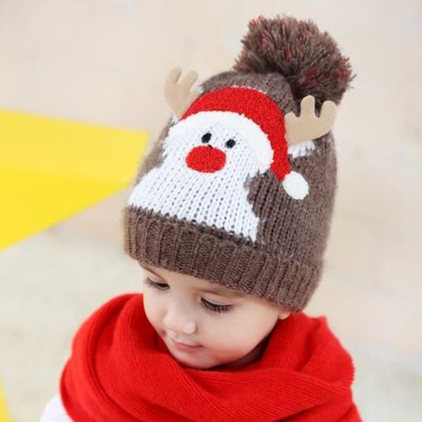 

factory wholesale 50% off winter outdoor plush baby wool hat men's and women's deer knitted korean warm ear protection, Blue;gray