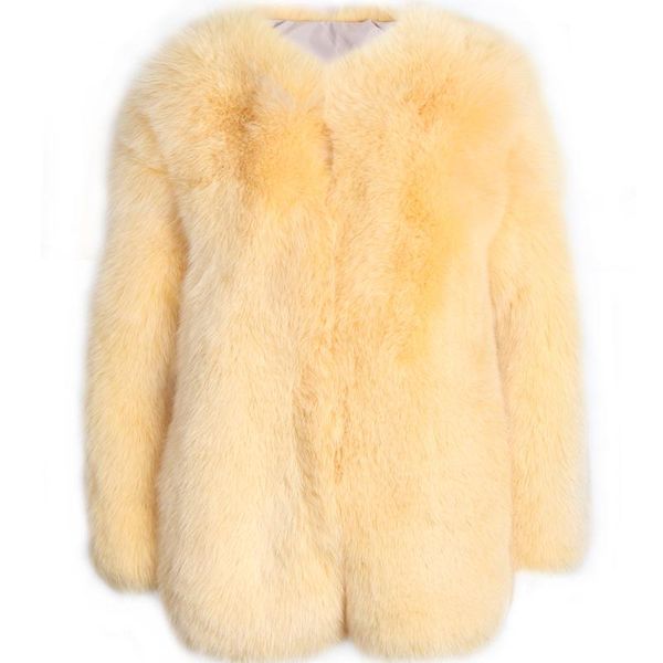 

women's fur & faux ladies women real natural coat, Black