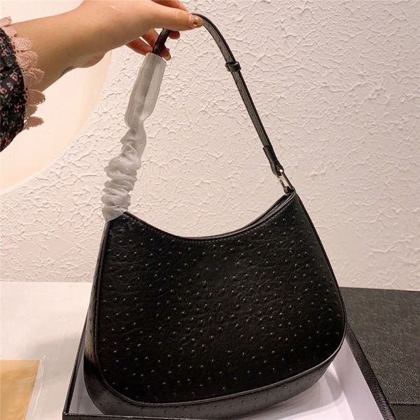 

totes designer handbags armpit shoulder hobo half moon bag purse wallet plain letters triangle ostrich leather dot waist fanny shopping lady
