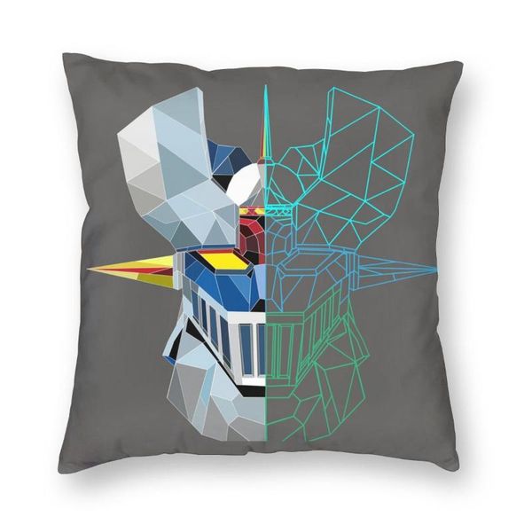 

cushion/decorative pillow mazinger z linear low poly pillowcase printing polyester cushion cover decoration japanese robot throw case 40*40c