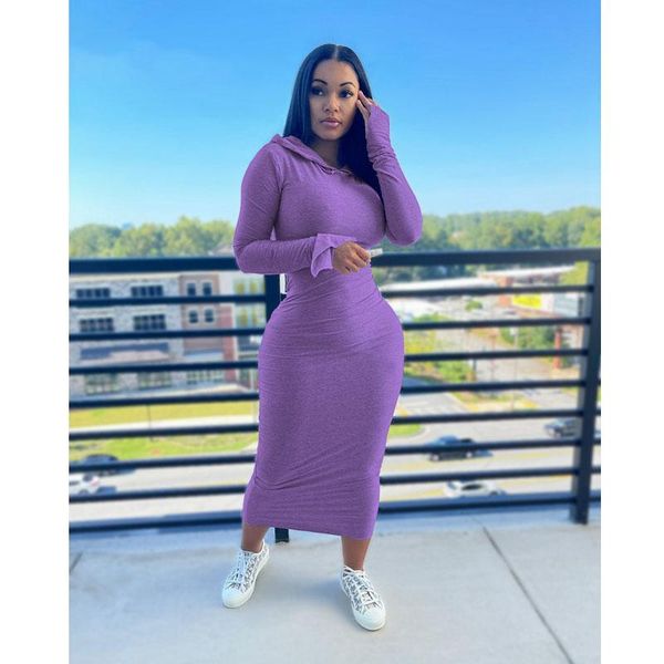 

casual dresses fall 2021 long sleeve hooded dress birthday maxi for women gothic clothes club outfits streetwear wholesale items, Black;gray
