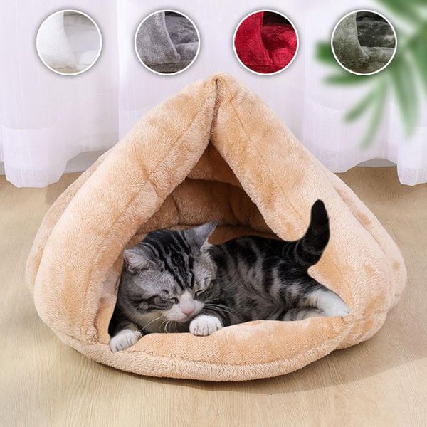 

cat beds & furniture winter pet bed for cats dog thickening super soft nest kennel puppy warm cave house sleeping bag mat pad tent pets cozy