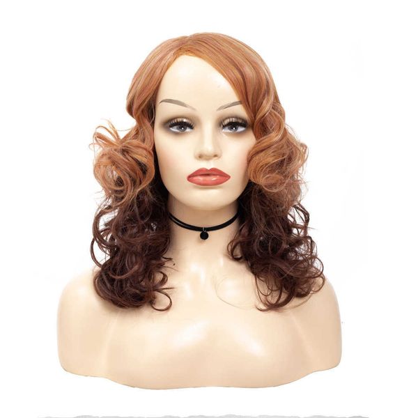 

women's short curly wig two color headgear ww1-12#, Black