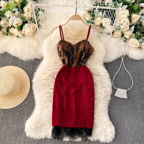 

dresses women lace patchwork summer v neck backless sleeveless sling short korean solid casual pencil, Black;gray