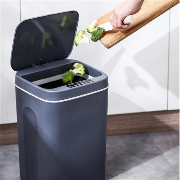 

waste bins automatic induction trash can smart sensor electric bin for kitchen bathroom rubbish bucket with lid home sanitary dustbin