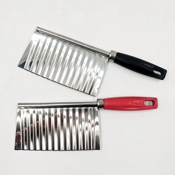 Edelstahl-Gemüsewerkzeuge, Kartoffelchips, Teig, Gemüse, Crinkle, Wellenschneider, hochwertiger Slicer, Obst, Messer, Lebensmittel, Cocina, Gadget, 19 x 6 cm