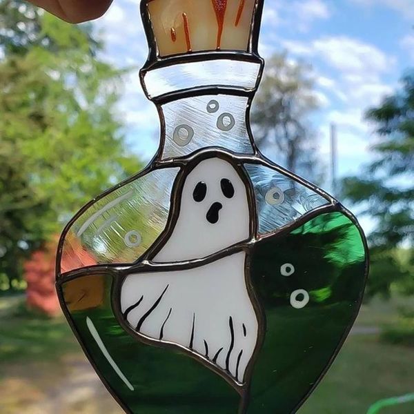 

decorative objects & figurines halloween window hangings pendant reusable handmade party decoration horror theme supplies witch sickle/ghost