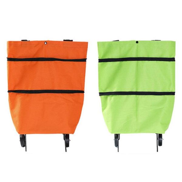

storage bags foldable wheel shopping bag trolley basket effortless suitcase durableoxford cloth multi-purpose satchel