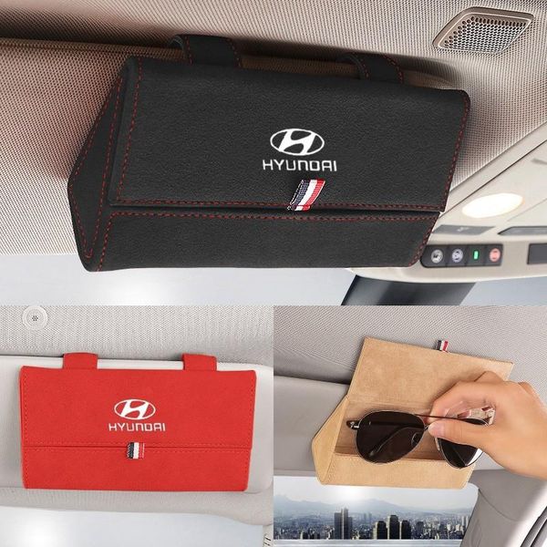 

car organizer sunshade glasses box sun visor storage for i30 accent tucson solaris ix35 sonata encino azera verna accessories