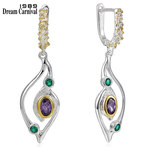 

dreamcarnival1989 geometric earrings women blue green zirconia crane bird look jewelry september party must have we3950, Golden