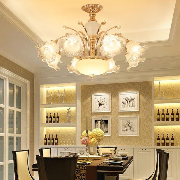 

ceiling lights european living room lamp led simple crystal chandelier atmospheric restaurant bedroom lighting lamps