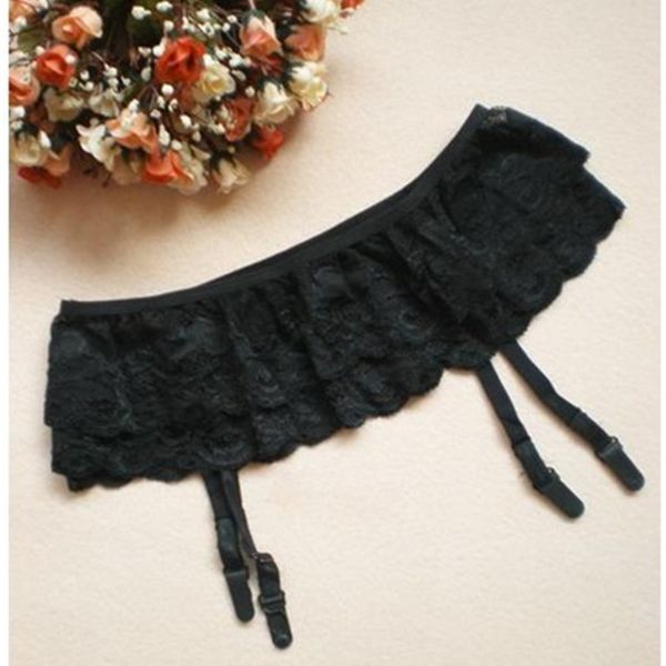 

garters fashion double skirt lace black three point, Black;white
