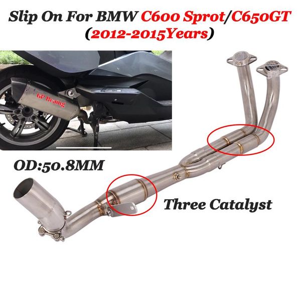 

motorcycle exhaust system slip on for c600 sport c650gt 2012-2021 pipe front middle link 51mm muffler reserve catlyst