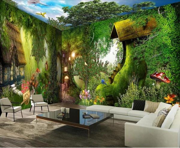 

wallpapers milofi custom 3d wallpaper mural forest chalet whole house background wall for living room bedroom decoration painting