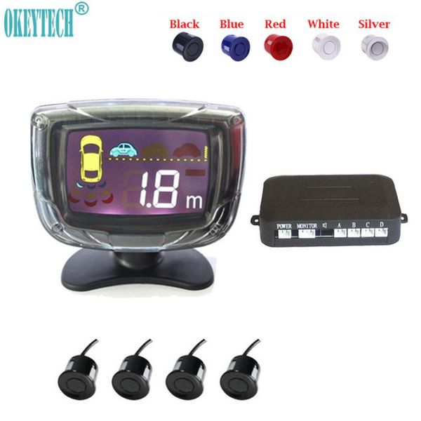 

car rear view cameras& parking sensors okeytech sensor kit with 4 22mm buzzer lcd display backup reverse radar monitor alert alarm system