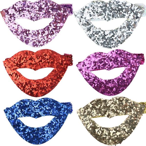 

dog apparel 50 pcs valentine's day pet accessories lips design hair clips shining grooming hairpins for small dogs