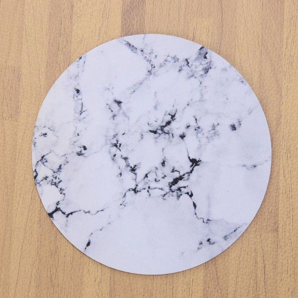 

mouse pads & wrist rests 1pc marbling circular pad computer rubber round for office lap(marble no. 4)