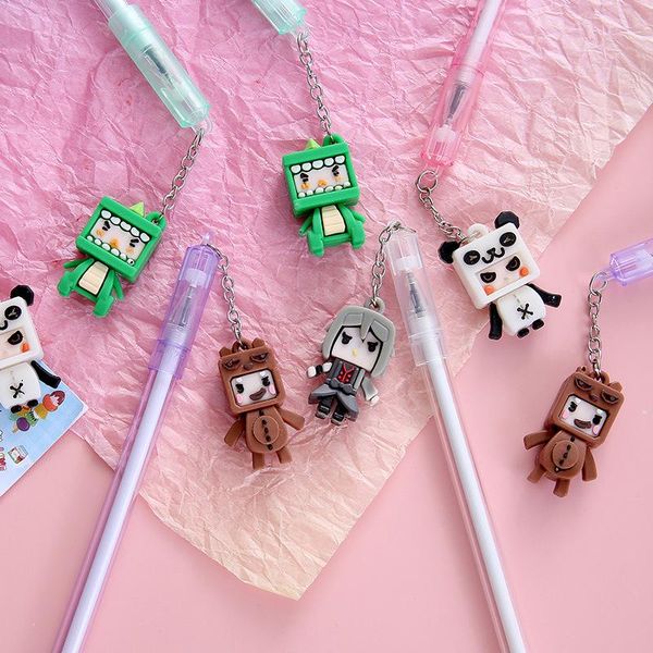 

gel pens 36 pcs/lot creative animal pendant pen cute 0.5mm black ink signature promotional gift office school supplies