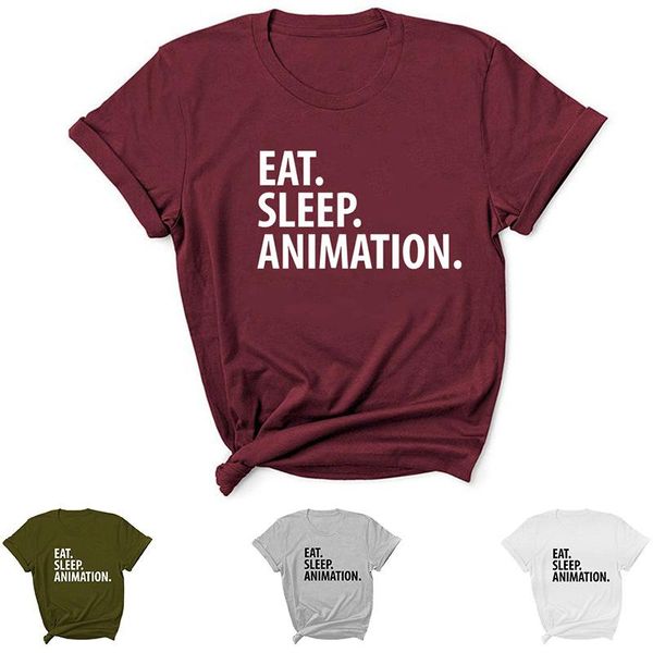 

women's t-shirt eat sleep letter print women t shirt short sleeve o neck loose tshirt ladies tee clothes camisetas mujer, White
