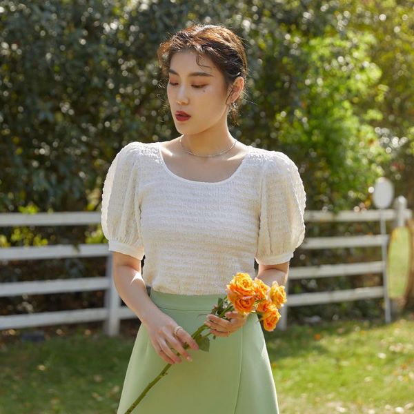 

women's blouses & shirts dushu women white round neck short sleeve chiffon