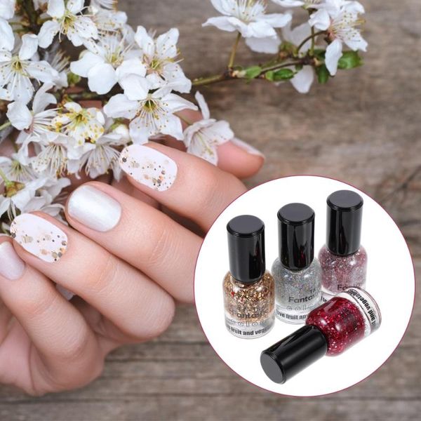 

nail gel 4 bottles shimmer glitter art polish salon supplies, Red;pink