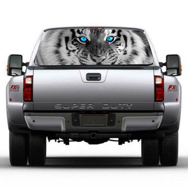 

1pc tiger head blue eyes window graphic decal sticker truck suv van car