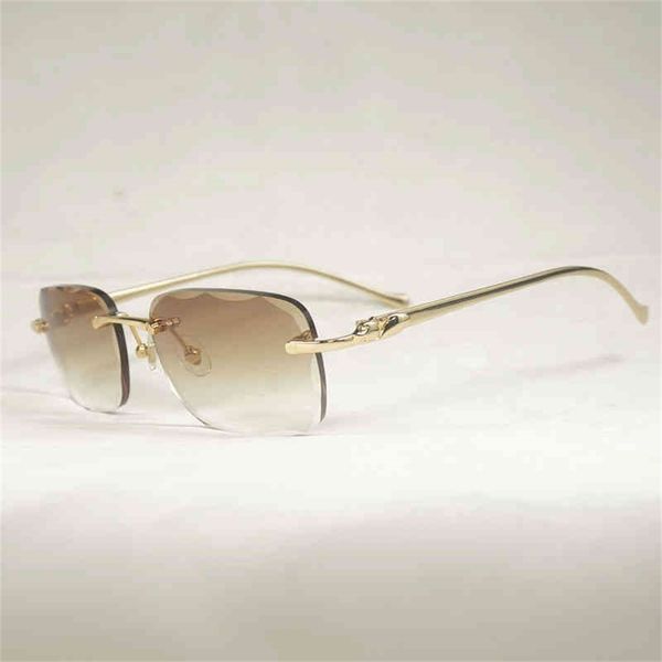 

80% off wholesale vintage diamond cut rimless sunglasses leopard gafas retro shades men goggles for driving clear glasses women frame eyewea, White;black