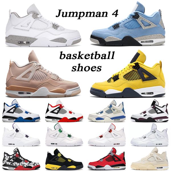 

4 retro shimmer basketball shoes men women 4s white oreo university blue black cat cool grey sail outdoor mens trainer