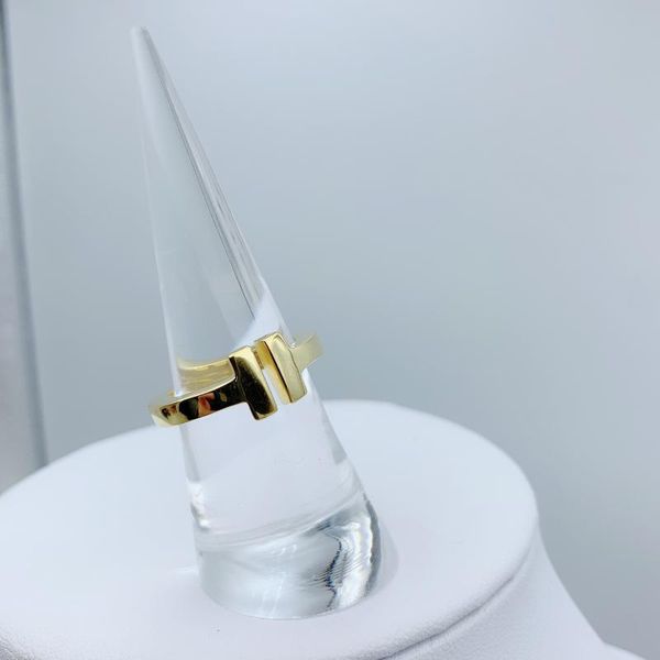 

cluster rings 1: 1 original brand s925 sterling silver fashion classics wide women logo simple jewelry wedding birthday party gift, Golden;silver