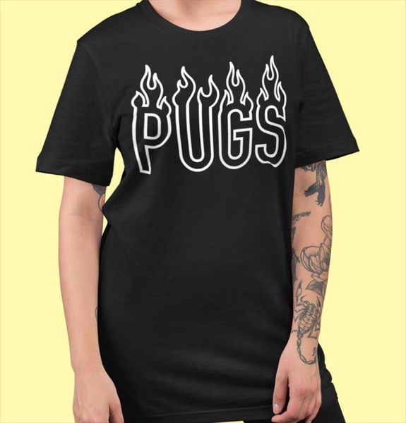 

pugs cotton casual funny 90s womens yong girl drop ship s 838, White