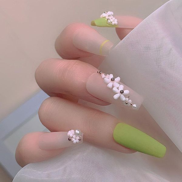 

nail art decorations 1 pcs mixed resin white flower decoration for diy manicure fashion steel ball nails accessories jewelry, Silver;gold