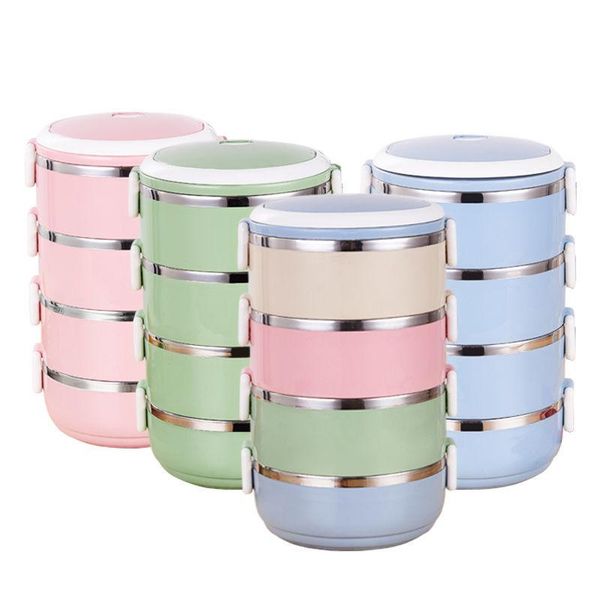 

dinnerware sets bento box lunch stainless steel insulation double layer three four large capacity adult