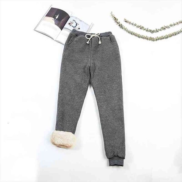 

winter women pant thick lambskin cashmere warm female casual pants loose harlan pants long trousers plus sizelus, Black;white
