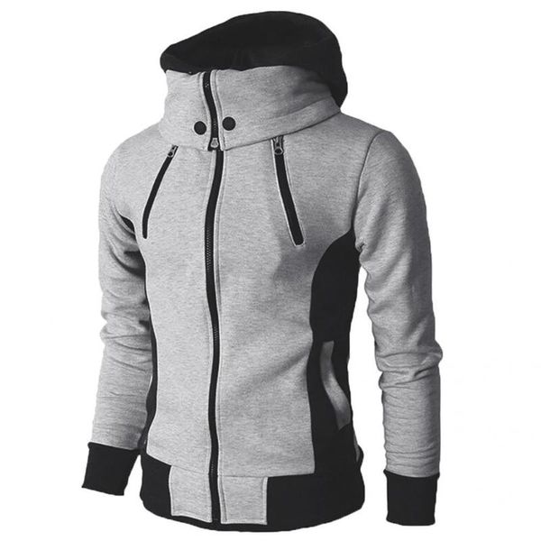 

men's jackets men fake 2 pieces hooded long sleeve coat jacket autumn winter casual fleece coats bomber scarf collar fashion hoodies, Black;brown