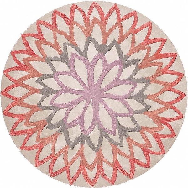 

carpets fashion simple nordic abstract geometry flower orange blue round bedroom living room carpet hanging basket swivel chair floor