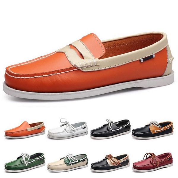 Moda Uomo Scarpe casual tipo 100 pelle stile britannico nero bianco marrone verde giallo rosso esterno confortevole traspirante Chaussures Zapatos schuhe scarpe da ginnastica