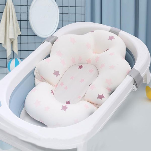 

bathing tubs & seats baby shower bath tub pad non-slip bathtub mat born safety nursing security support soft comfort body cushion pillow