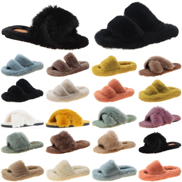 

discount luxury women slides slippers womens comfortable loafer black yellow slide slipper flat flip flops size 35-40 color46