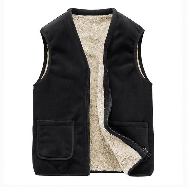 

men's vests women's men winter vest grey black teddy imitation cashmere sports outdoors outdoor recreation coats, Black;white