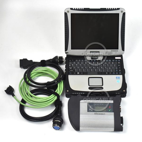 Diagnosewerkzeuge MB Star C4 Chip-Multiplexer-Diagnosewerkzeug für PKW-LKW-Bus-Scanner 12V 24V Auto mit CF19 LaptopDiagnosticDiagnostic