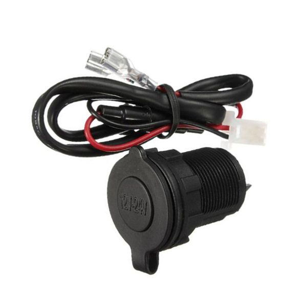 

other interior accessories dc 12v/24v universal waterproof car motorcycle boat tractor cigarette lighter outlet socket with 60cm cable (blac