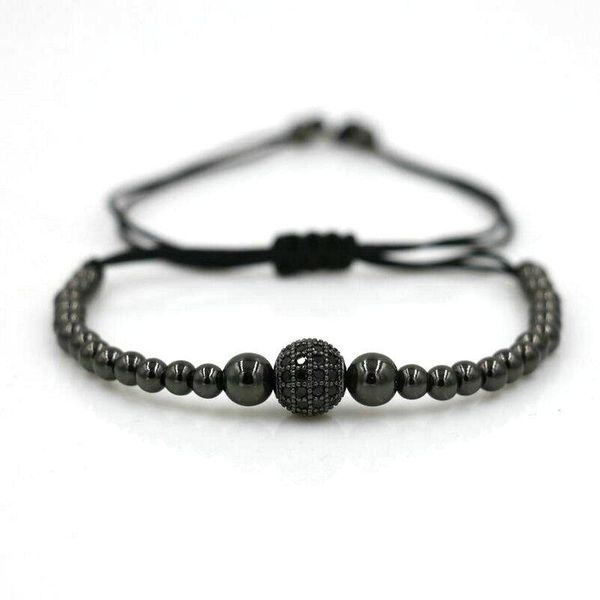 

copper 8mm micro cz disco ball charms bracelet for women men lovers bileklik macrame bracelets jewelry viking bijoux beaded, strands, Black