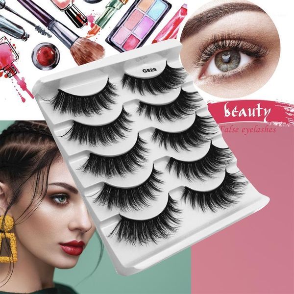 

5 pairs mink eyelashes 3d natural false valse wimpers lashes soft eyelash extension makeup kit faux cils1