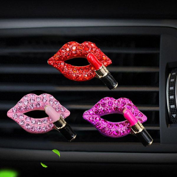 

interior decorations car perfume clip creative diamond red lips air conditioning outlet accessories decoration