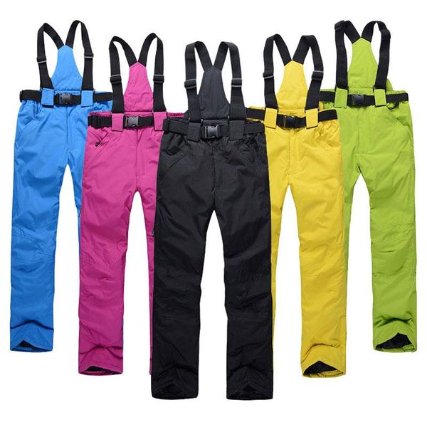 

skiing pants women ski brands outdoor sports suspenders trousers men windproof waterproof warm winter snow snowboard