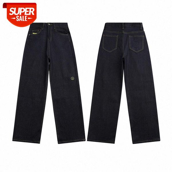 

ssdrew basic smiley print jeans trousers #927v, Blue