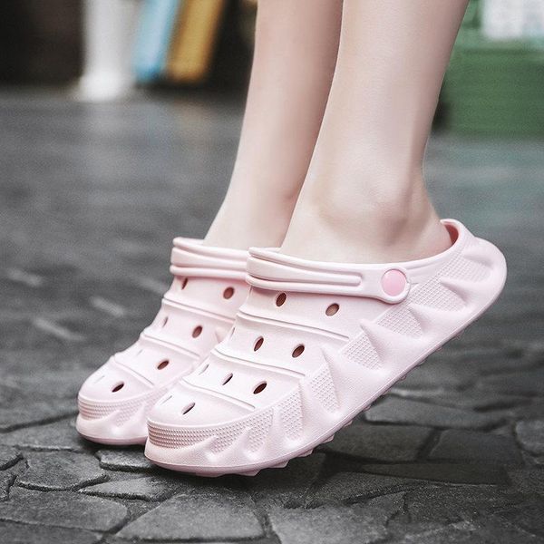 

pink women's beach sandals flame garden women casual outdoor lightweight chunky slippers 2021, Black