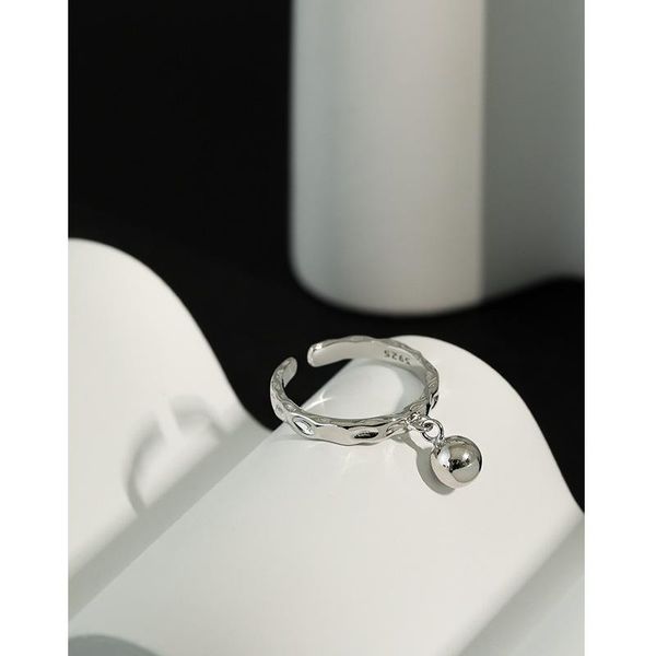 

cluster rings ins style simple and versatile irregular convex round beads temperament trend s925 sterling silver ring female, Golden;silver