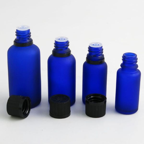 

storage bottles & jars 5ml 10ml 15ml 20ml 30ml 50ml 100ml frost blue glass bottle mini essential oil with tamper evident lids 12pcs