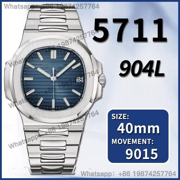 

wristwatches men's automatic mechanical watch 40mm nautilus 5711 ppf 3kf 9015 sports waterproof super clone, Slivery;brown
